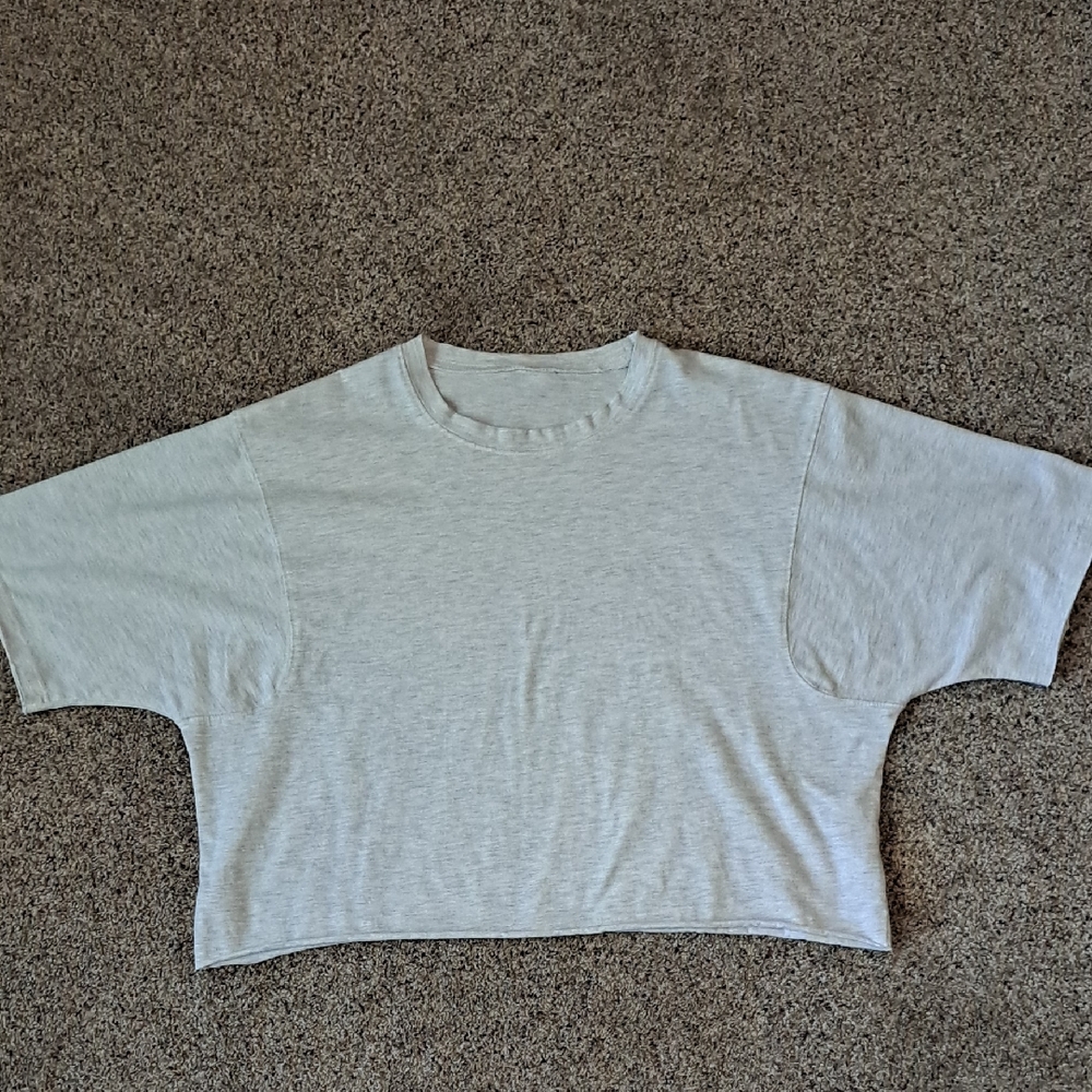Women Cropped Grey T Shirt (Amazon)